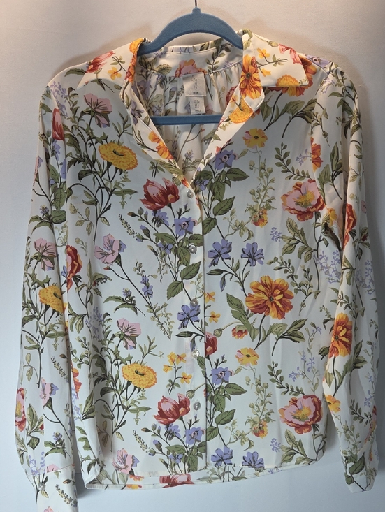 Joie Tops - Joie White Floral Print Button-Up Blouse Size S